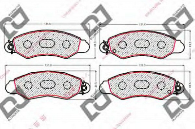 DJ PARTS bp1853 -  Комплект тормозных колодок, дисковый тормоз